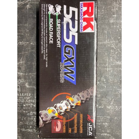 Chaine RK 525 GXW XW Ring Ultra Renforcée 116 Maillons Couleur OR - RMPower